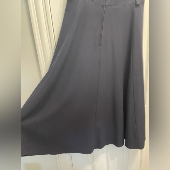 28-Vintage Lord & Taylor Maxi Wool Swing Skirt Dark Navy Blue Sz 6 Librarian - Picture 8 of 11